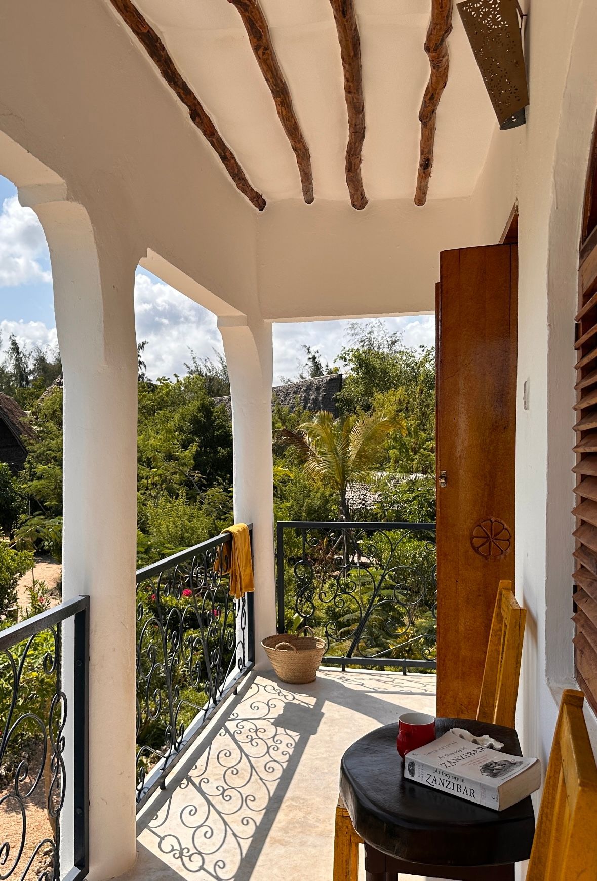 Balcony with tropical garden view