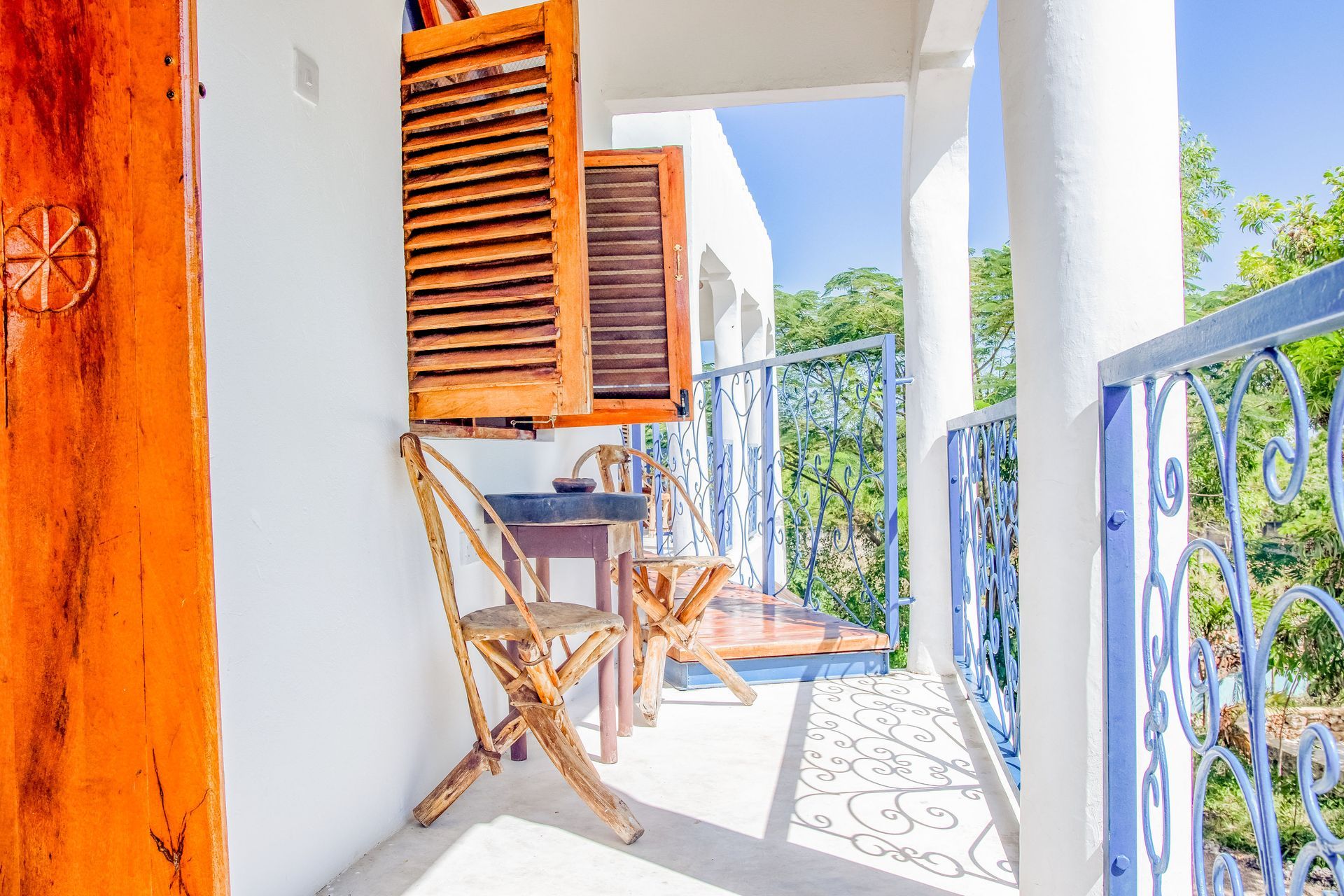 Bright Balcony with tropical garden view