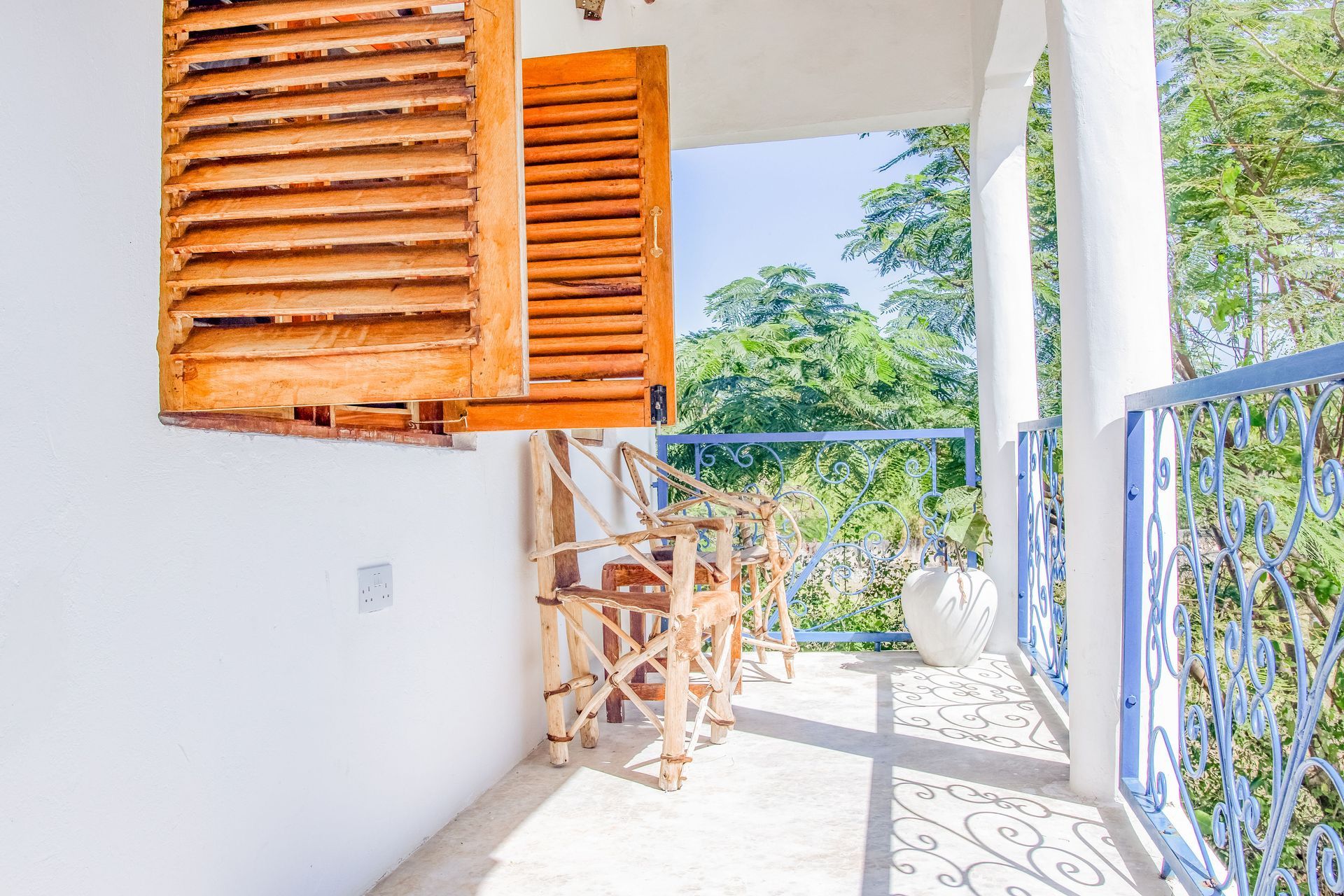 Bright Balcony with tropical garden view