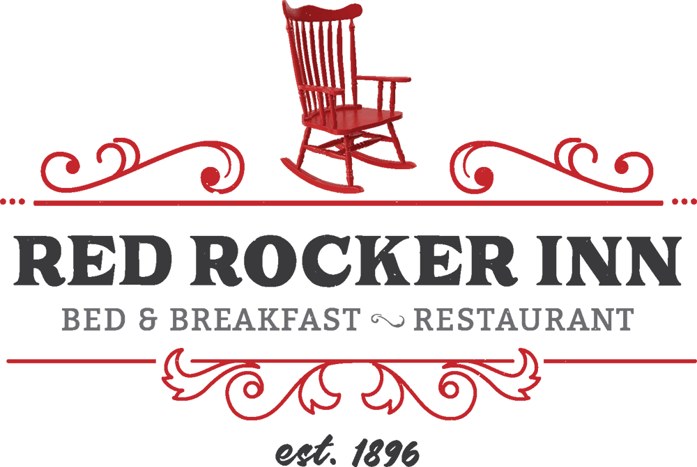 Red Rocker Inn logo: A red rocking chair above the words
