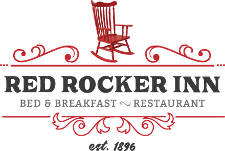 Red Rocker Inn logo: A red rocking chair above the words