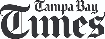 A black and white logo for the Tampa Bay Times.