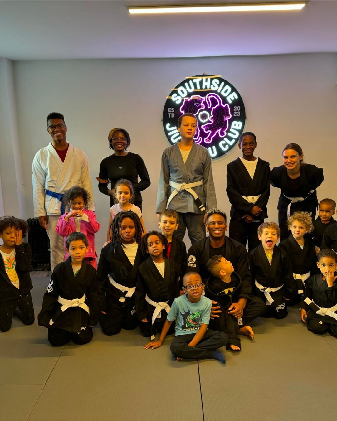 Southside Jiu Jitsu Club youth members group kids BJJ photo at the gym