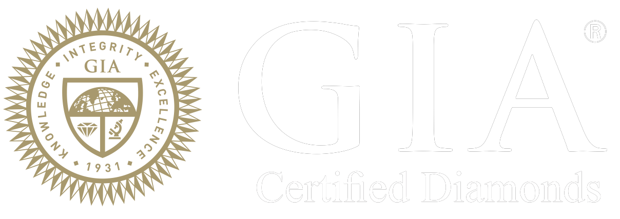A logo for gia certified diamond is shown on a white background.