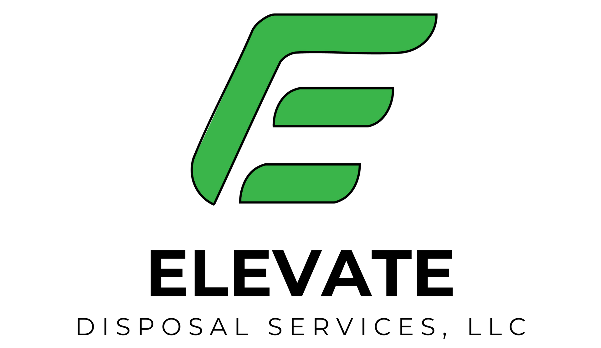 Elevate Disposal Services, LLC The logo for elevate disposal services , llc is green and black.