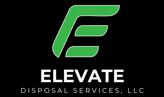 Elevate Disposal Services, LLC A green letter e on a white background.