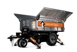 A trailer dumpster on a white background.
