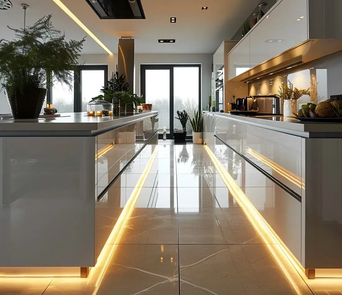 Modern kitchen featuring smart appliances, including a Wi-Fi-enabled oven and touchless faucet, exemplifying 2025's smart kitchen trend.
voice activated appliances
Smart Refrigerators