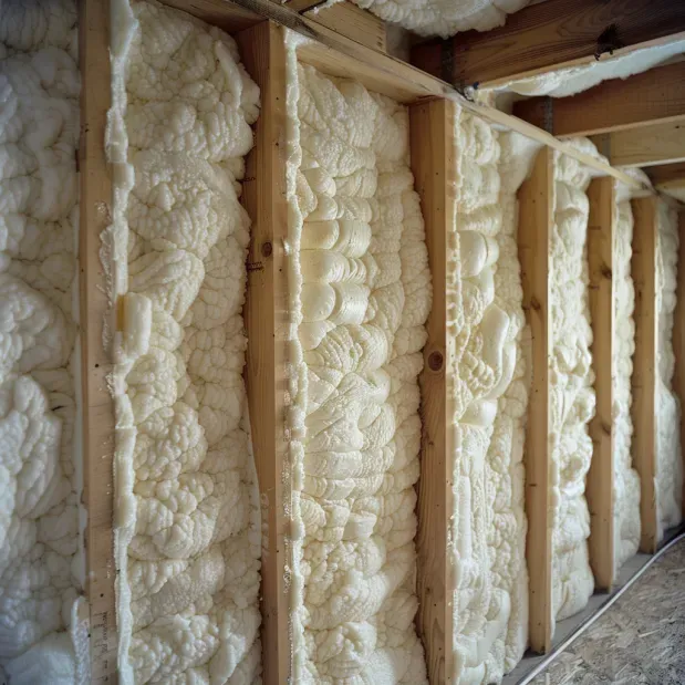 A wall with a lot of foam on it