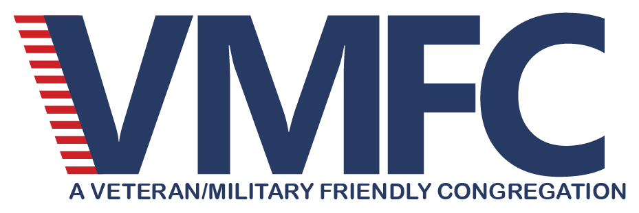 A logo for a veteran / military friendly congregation