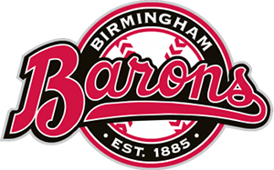 Birmingham Barons baseball team logo, red script 