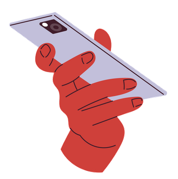 Una mano tiene un telefono cellulare con due dita.