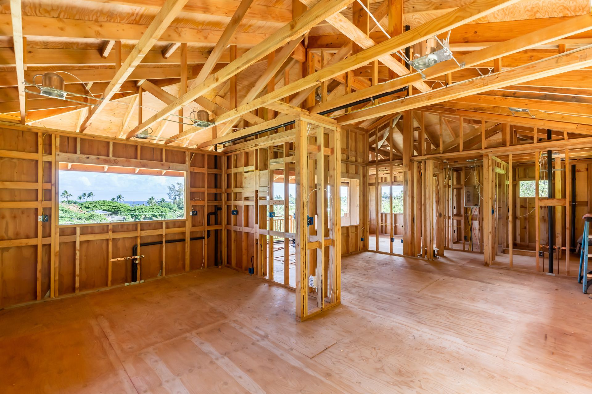 A home in the process of being built.