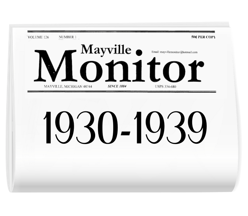 A mayville monitor newspaper from 1930 to 1939