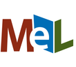 A mel logo with a book in the middle