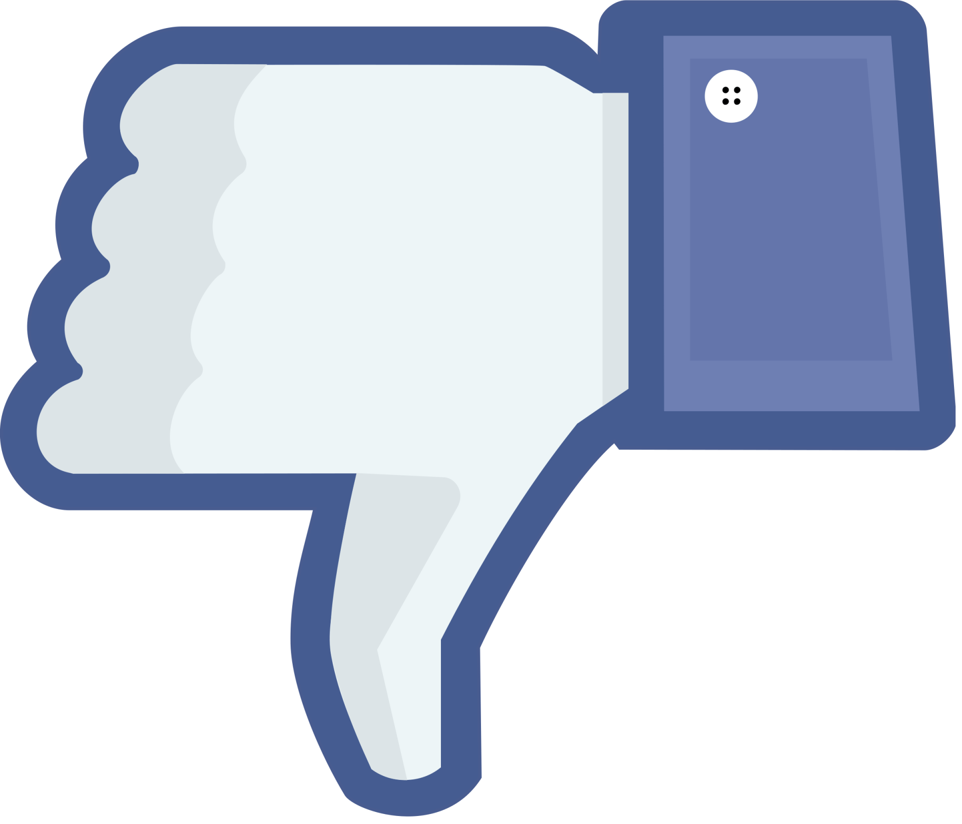 A facebook thumbs down icon with a button on it