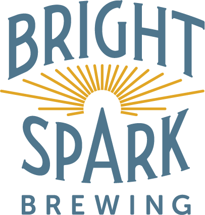 Bright Spark Brewing logo: blue text 