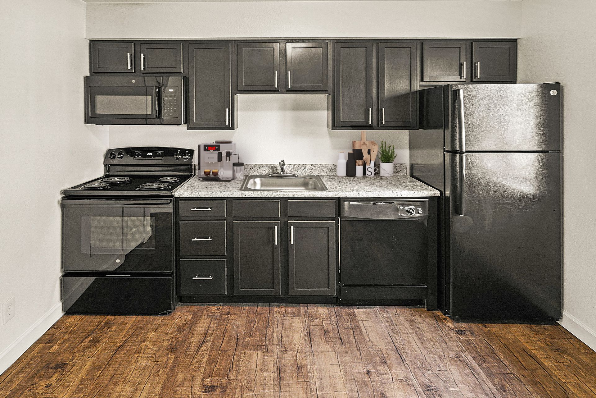 townhome kitchen staged