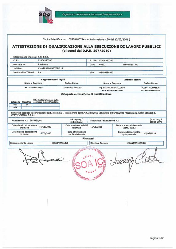certificato soa