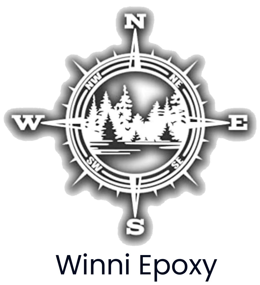 Winni Epoxy logo with compass rose and pine trees above the text “Winni Epoxy”
