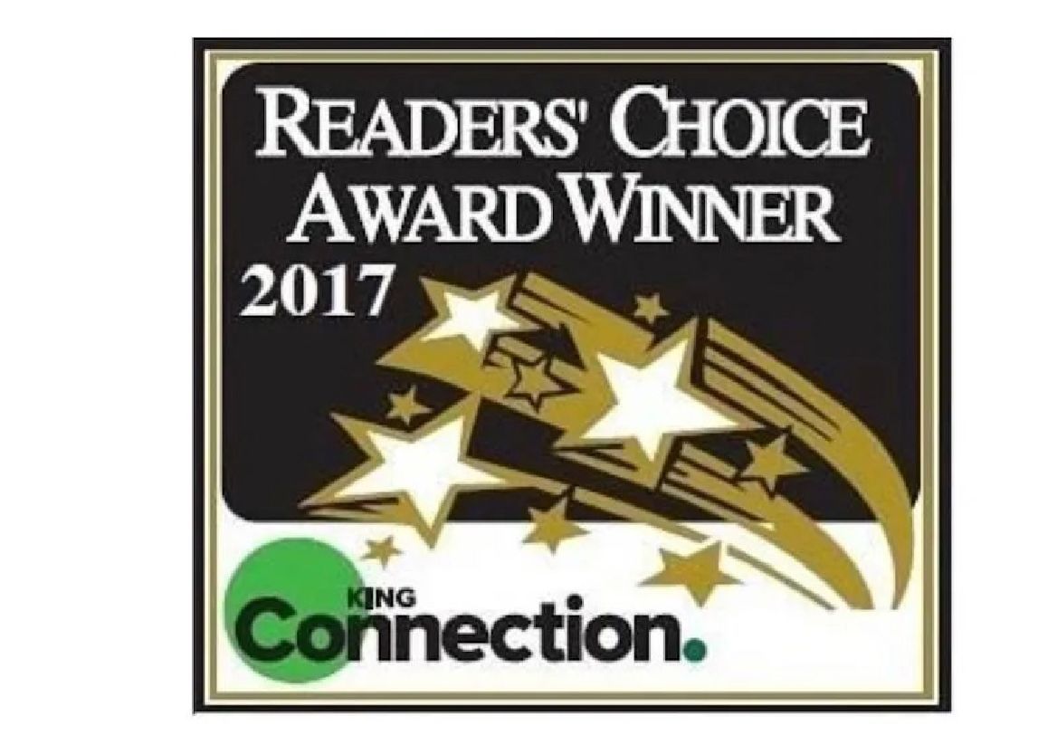 Readers' Choice Award Winner logo with stars and 
