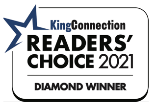 KingConnection Readers' Choice 2021 Diamond Winner badge with star.
