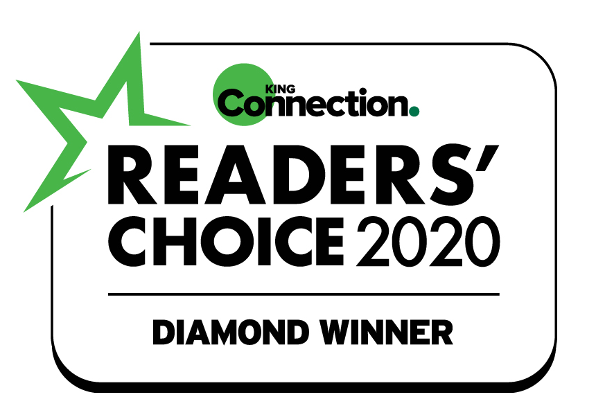King County Readers’ Choice Diamond Winner 2020 logo with a green star and 