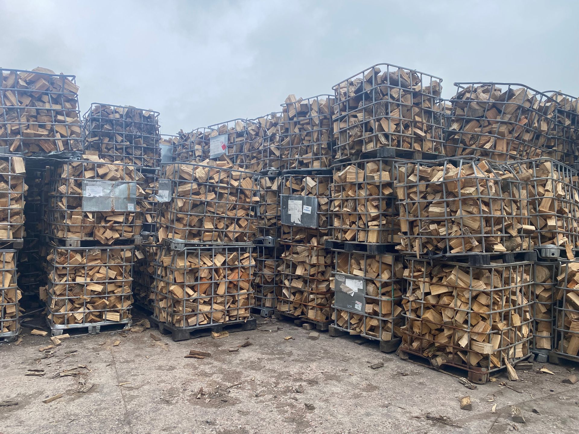 crates of logs