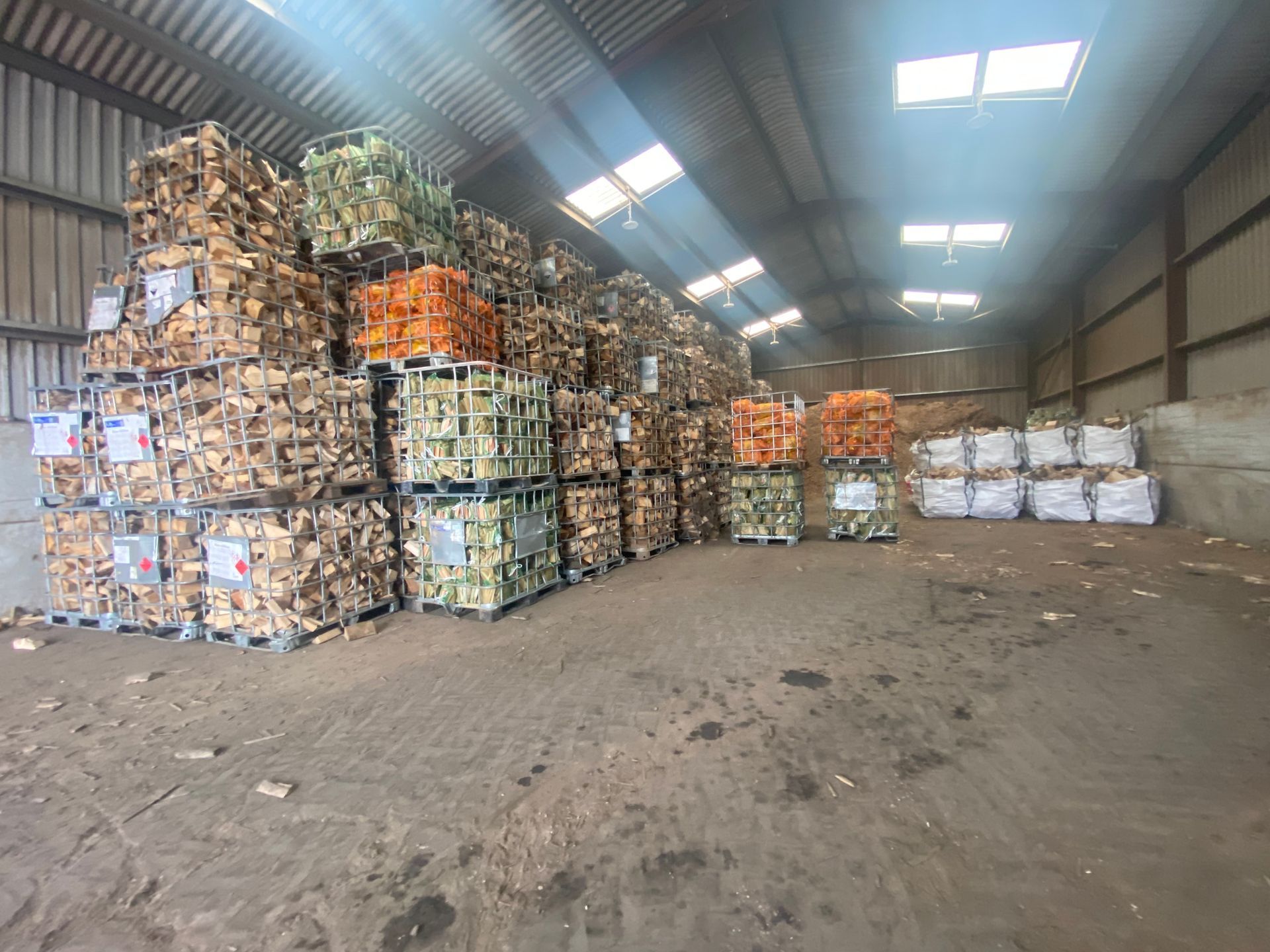 crates of logs
