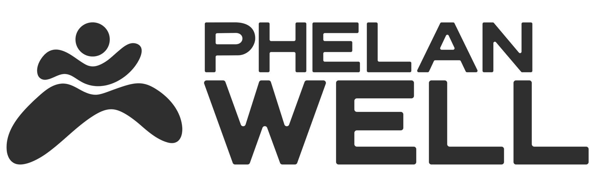 Phelan Well logo with a stylized running figure, and the brand name in bold black text.