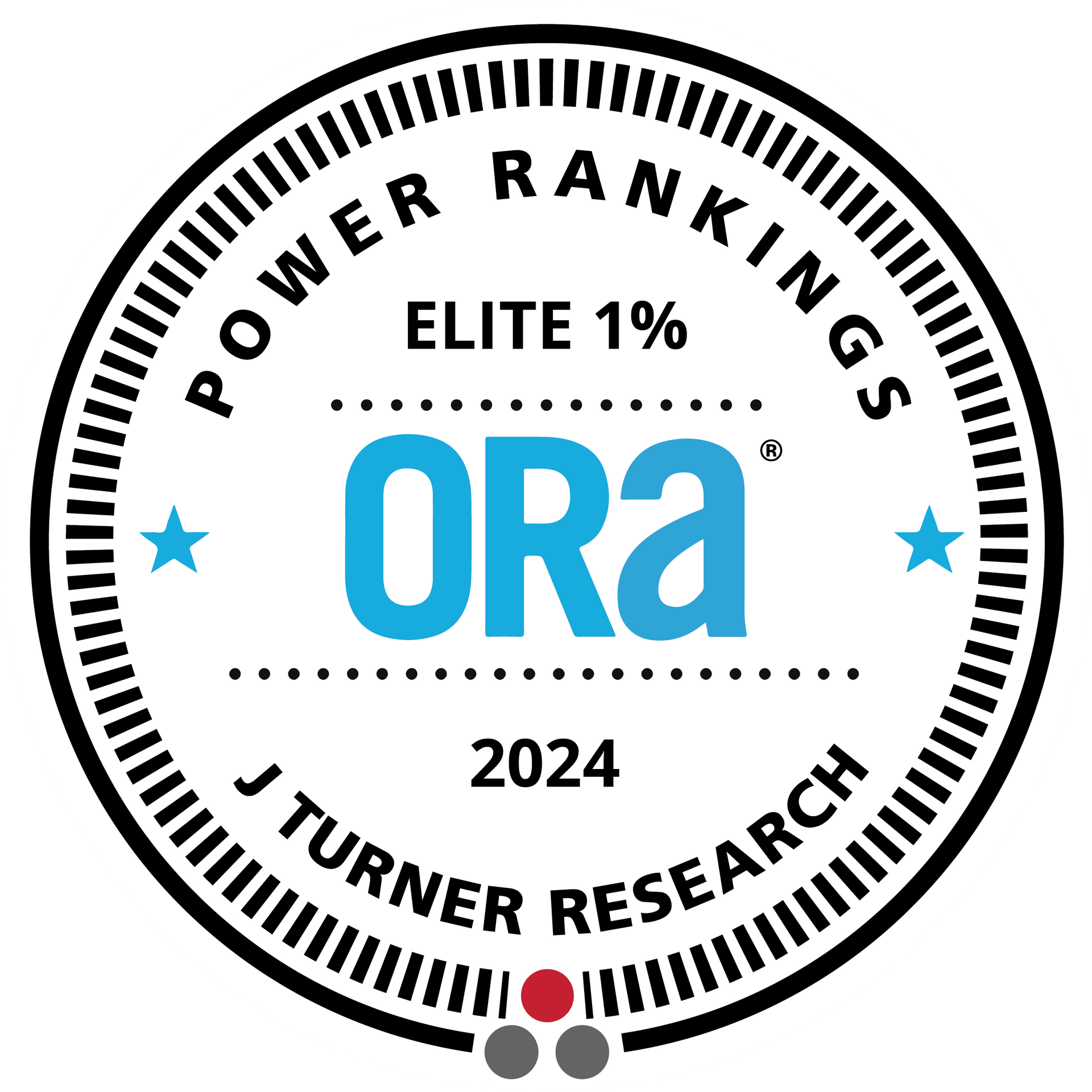 The logo for the power rankings elite 1% by j turner research