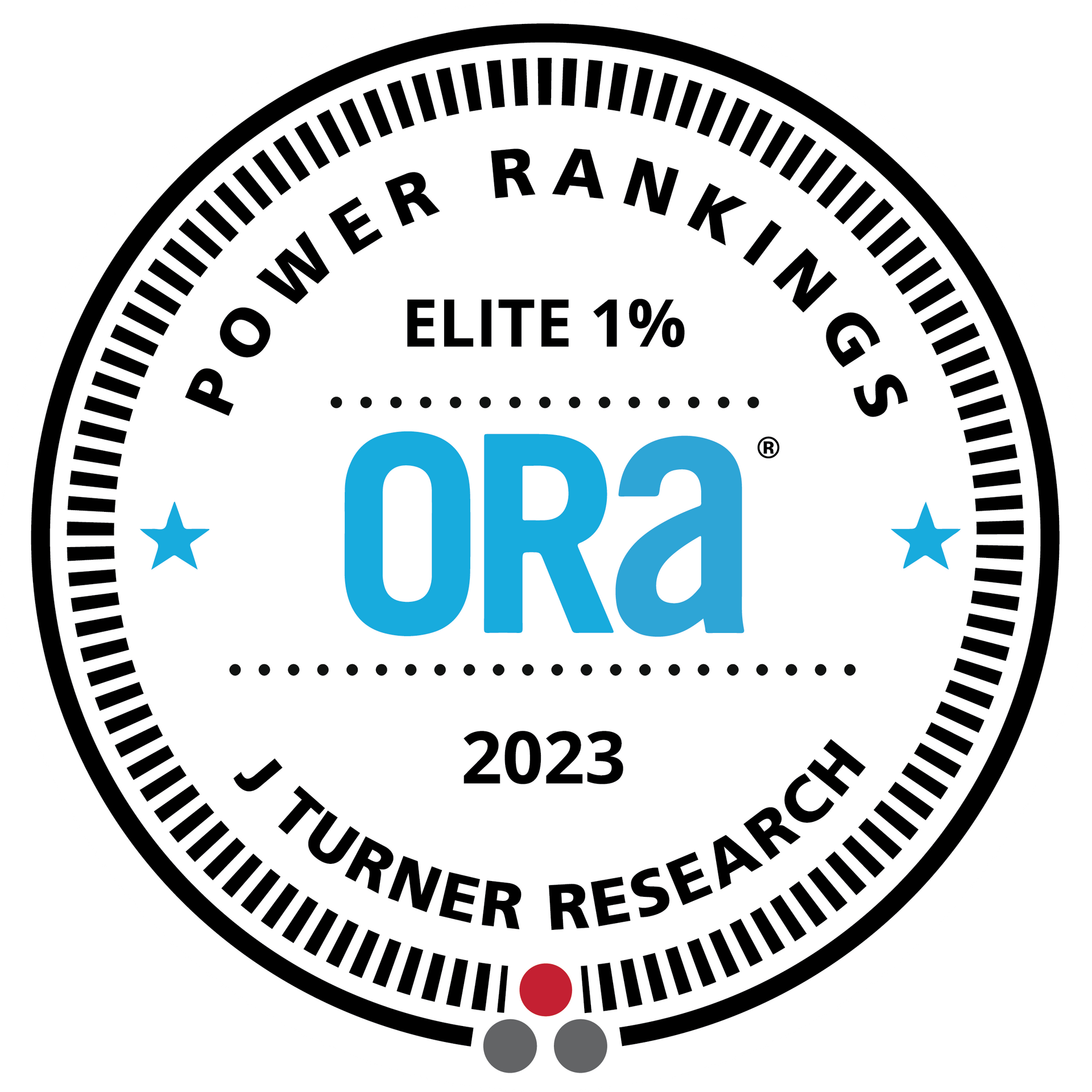 The logo for the power rankings elite 1% by j turner research