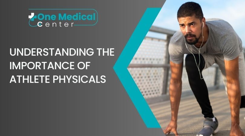 an advertisement for one medical center shows a man getting ready to run