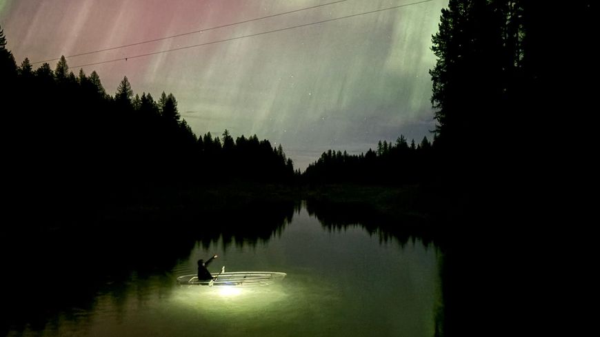 kayaking under the northern lights in montana. Perfect night activity