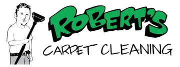 A cartoon man holding a carpet cleaning tool next to the words 