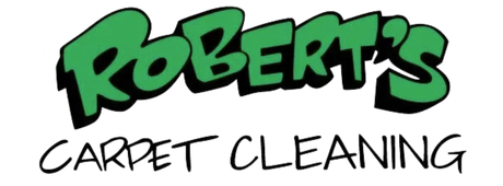 The logo for robert 's carpet cleaning is green and black.