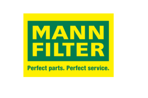 The yellow and green Mann-Filter logo with the slogan,