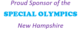 A sign that says proud sponsor of the special olympics new hampshire