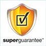A superguarantee logo with a check mark on a shield.