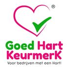 Goed Hart Keurmerk logo met roze hart en groen vinkje, met slogan “Voor bedrijven met een Hart!”