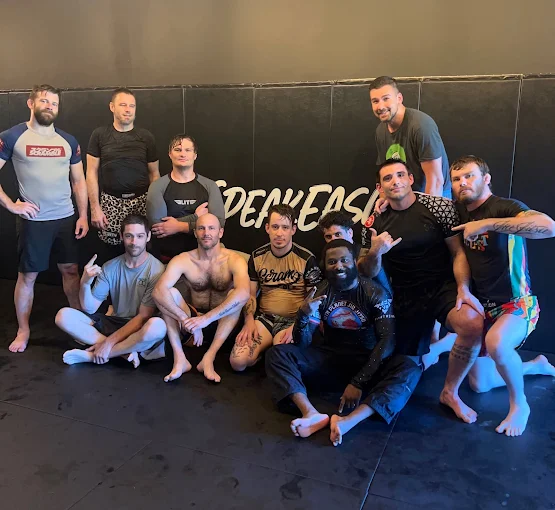 Students drilling Jiu-Jitsu at Speakeasy Jiu-Jitsu & Wrestling Academy in Asheville, NC to build confidence.
