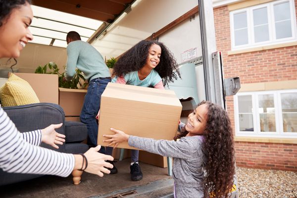 A family is moving into a new home.