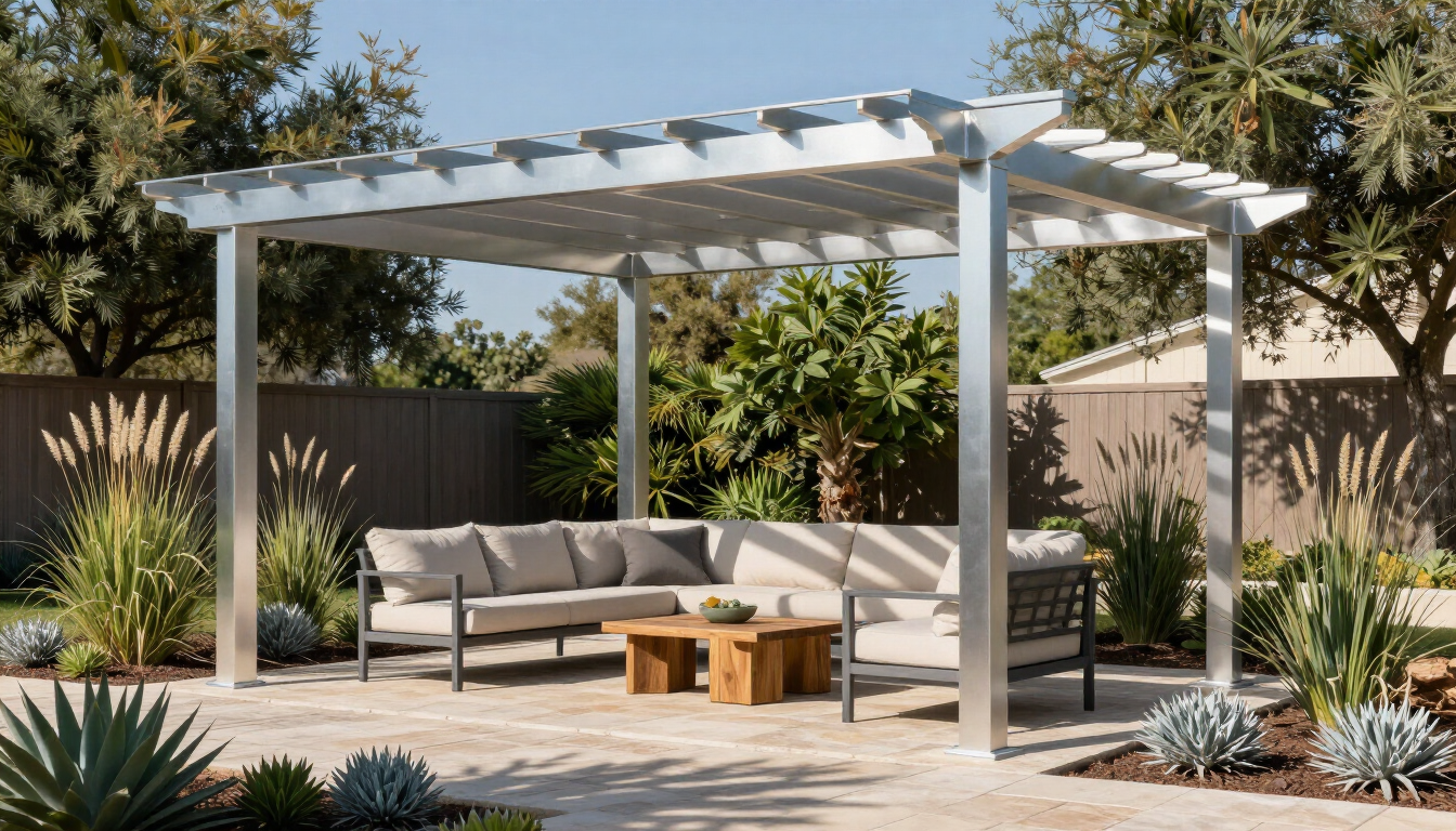 Pergola design ideas for Texas heat with shaded outdoor seating