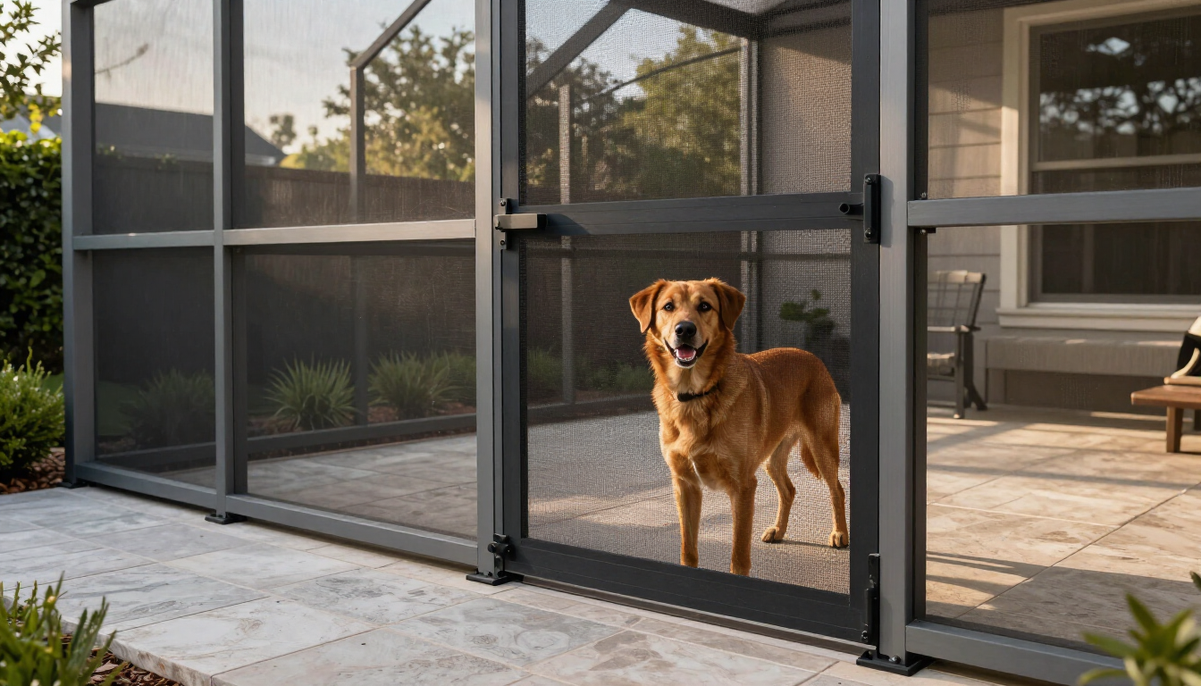 Pet resistant screens on a Houston patio enclosure