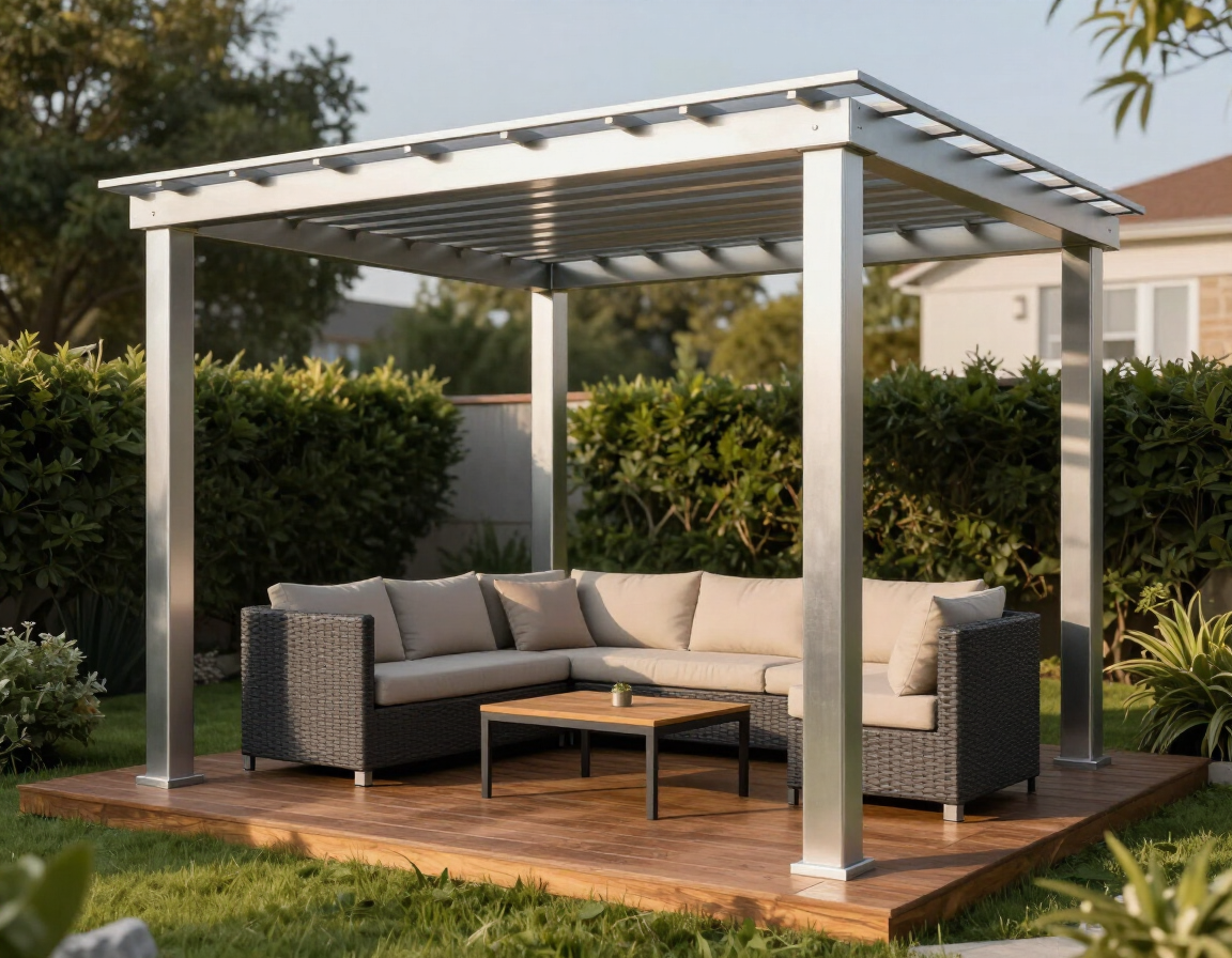 Aluminum pergola in a Houston backyard