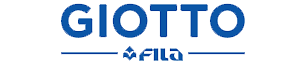 Un logo blu per giotto fila su sfondo bianco.