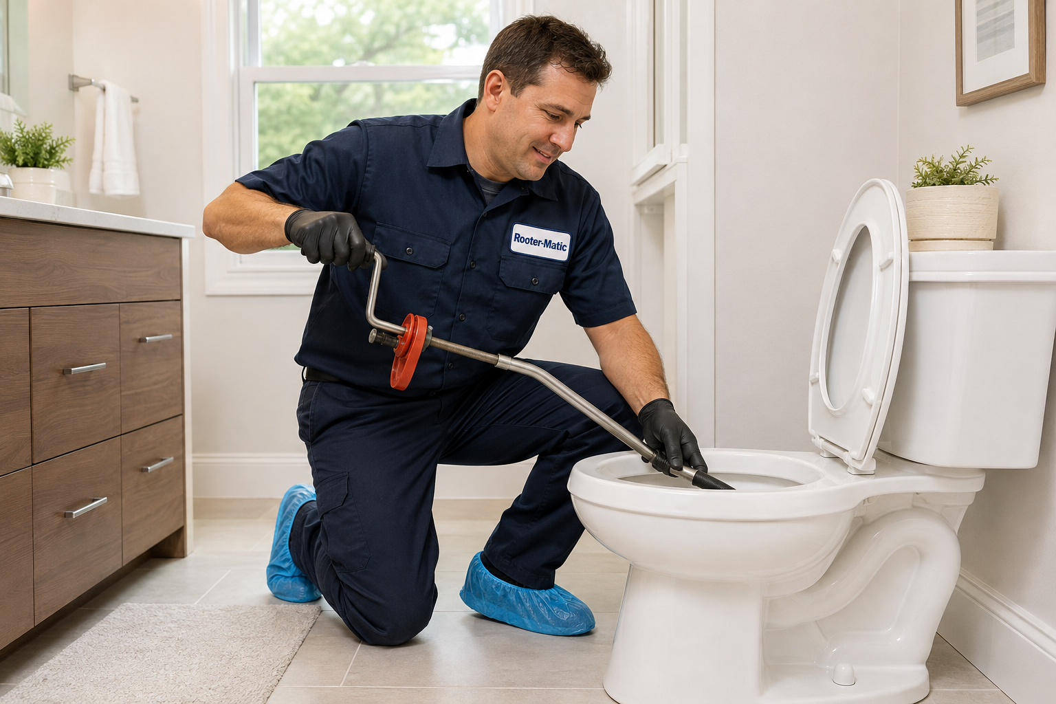 Toilet Blockage Removal — Pekin, IL — Rooter-Matic Sewer Drain and Septic

