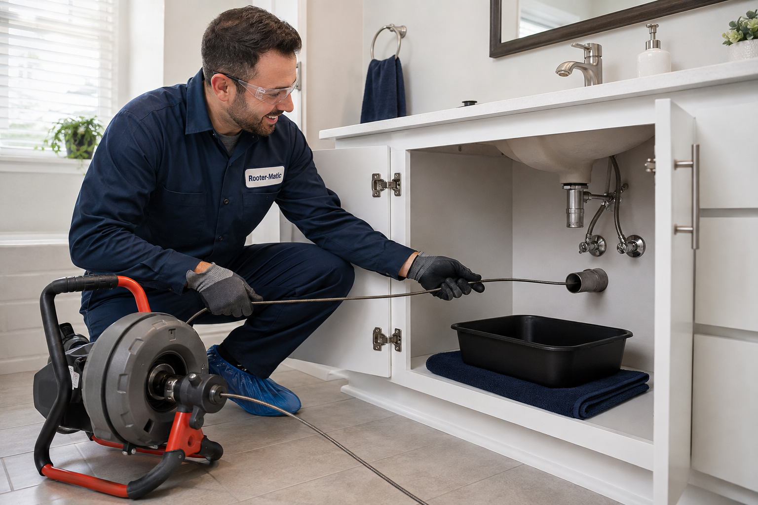 Bathroom Sink Drain Cleaning — Peoria, IL — Rooter-Matic Sewer Drain and Septic