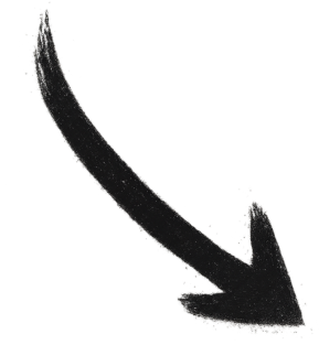 Black, downward-pointing arrow with a curved path, indicating a downward direction.