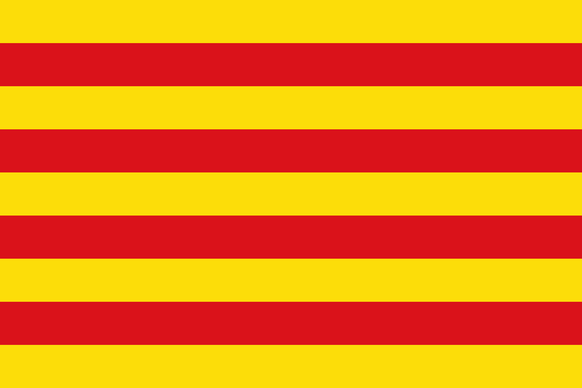 Una bandera con franjas amarillas y rojas sobre un fondo blanco.